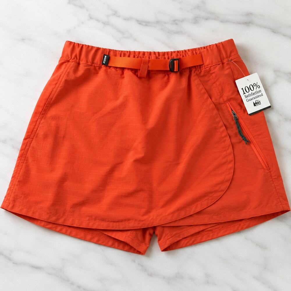 REI Co-op Trailmade Skort Women's Large Papaya Orange Hiking NWT Stretch